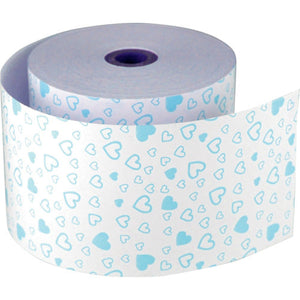 ファンシーレジ用紙 58mm幅 ハート 青 8巻入り