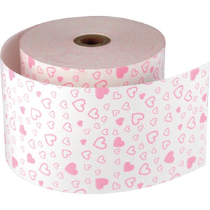 ファンシーレジ用紙 80mm幅 ハート ピンク 3巻入り