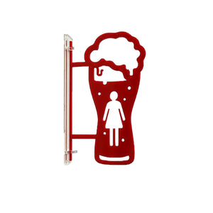ツケレルン 1Wayピクトサイン(ビール型 女子トイレ02) 赤