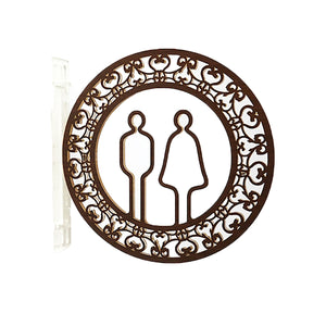 ツケレルン 1Wayピクトサイン(柄枠 男女並びトイレ02) ローズウッド