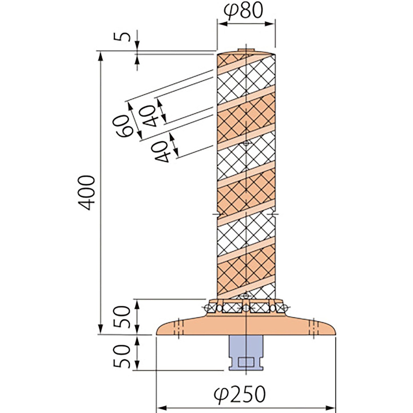 ポストコーン全面反射LCTR-40-250-R