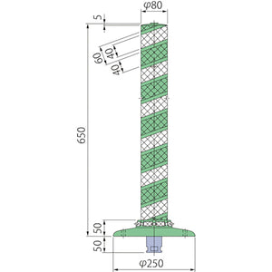 ポストコーン全面反射LCTR-65-250-M