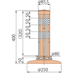 ポストコーン腰みの付防塵PATK-40-250-R