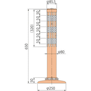 ポストコーン腰みの付防塵PATK-65-250-R