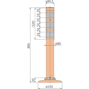 ポストコーン腰みの付防塵PATK-80-250-R