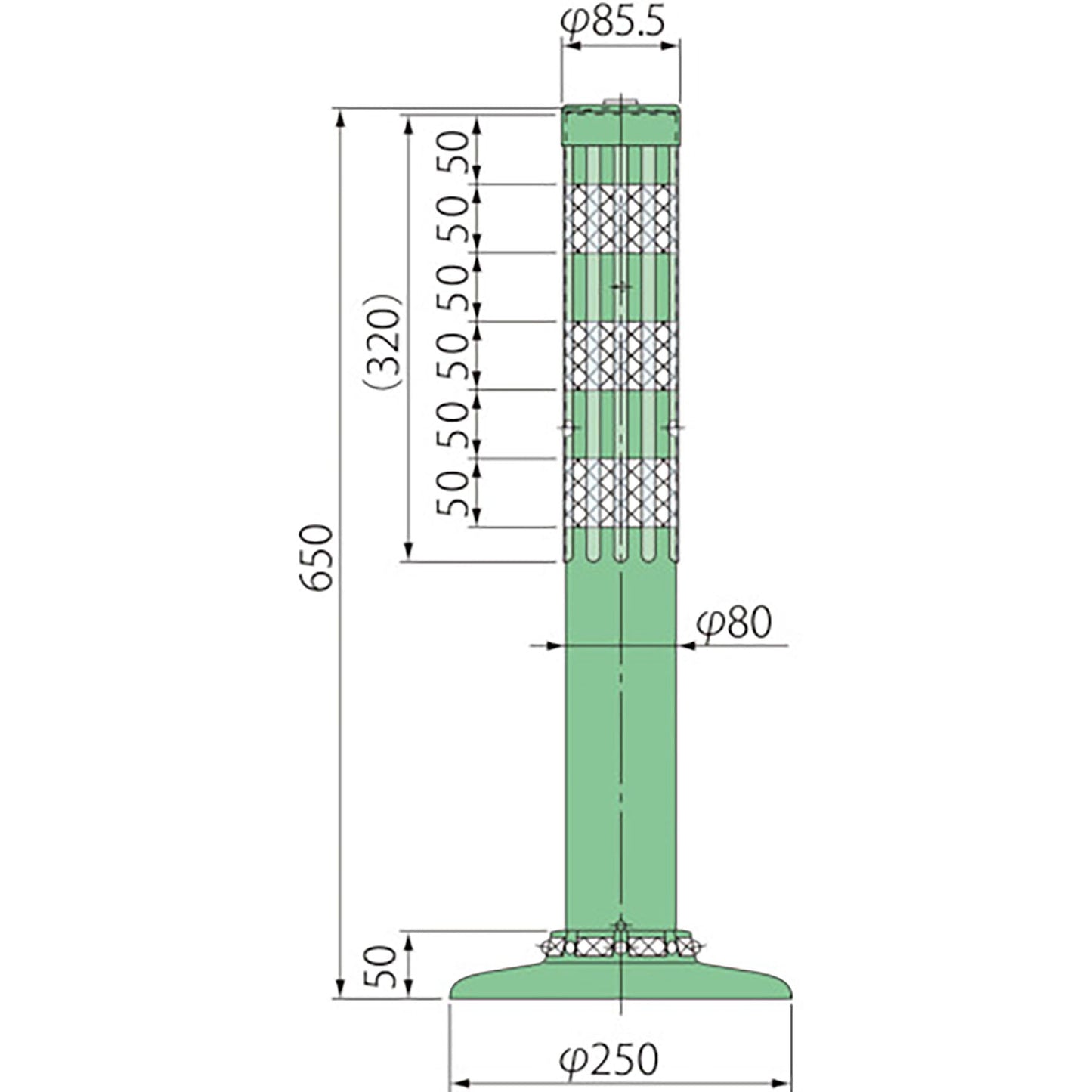 ポストコーン腰みの付防塵PATK-65-250-M