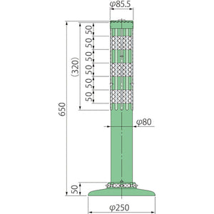 ポストコーン腰みの付防塵PATK-65-250-M