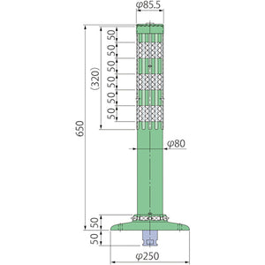 ポストコーン腰みの付防塵PCTK-65-250-M