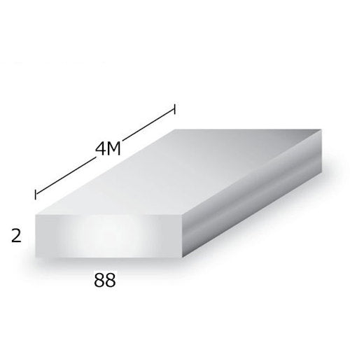 アルミフラットバー アルマイト付 t2X88X4m シルバー
