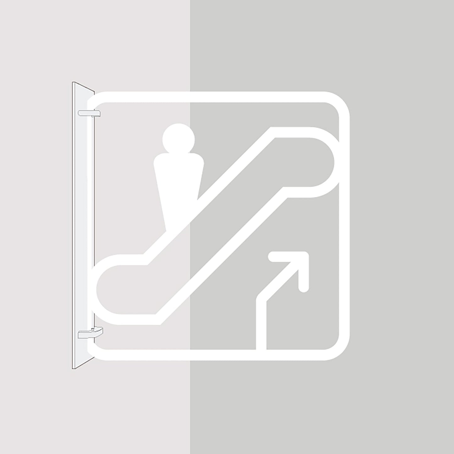 ツケレルン 3Wayピクトサイン(エスカレーター) 白