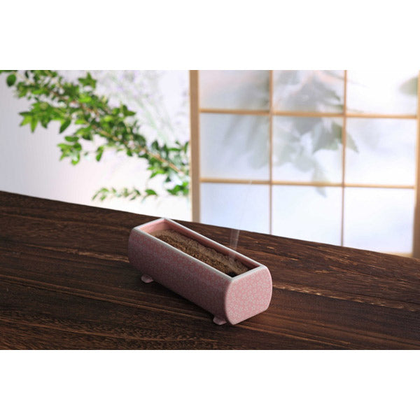 瀬戸焼長香炉 夜桜