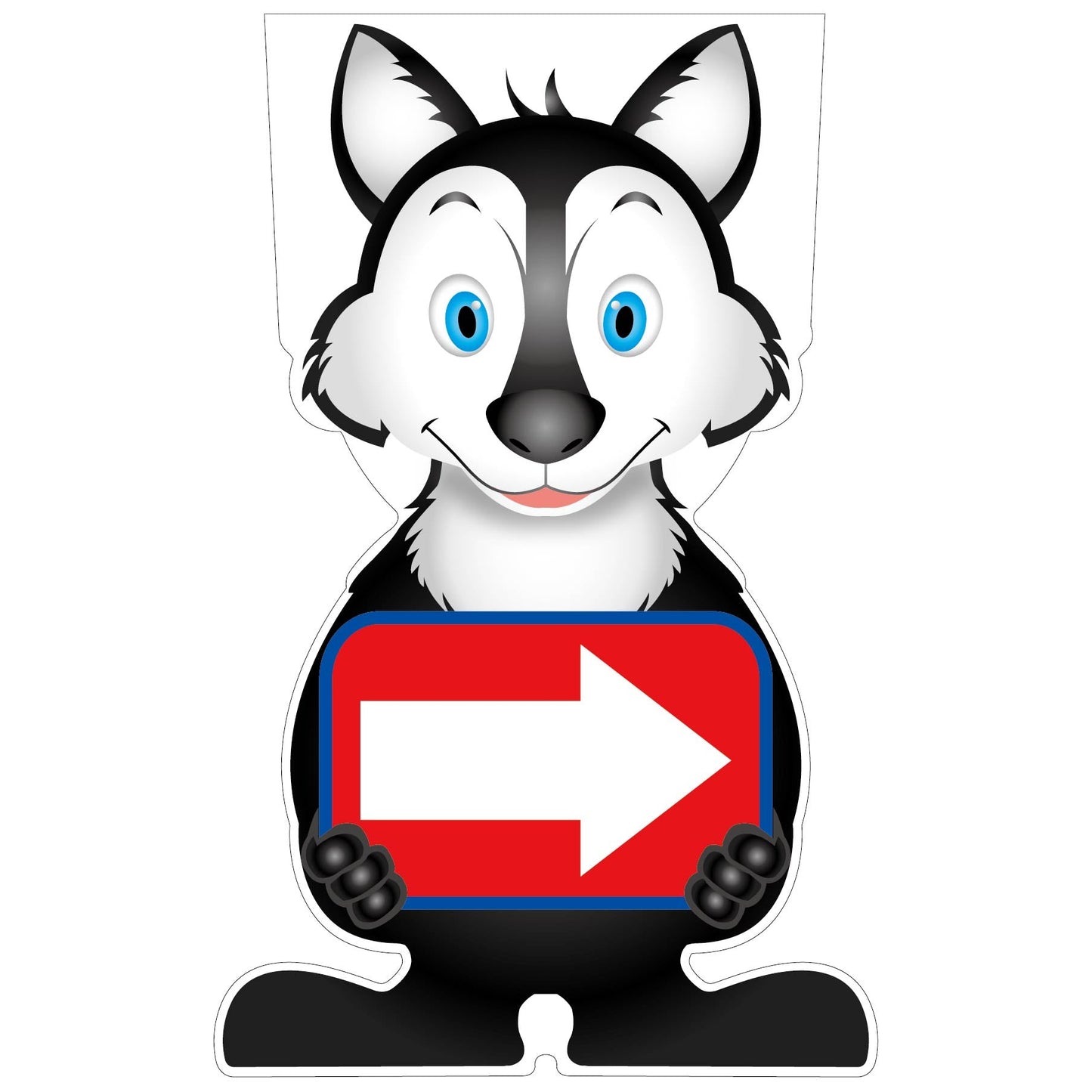 GCコーンサイン オオカミバージョン板のみ 矢印右向き GCSO-18