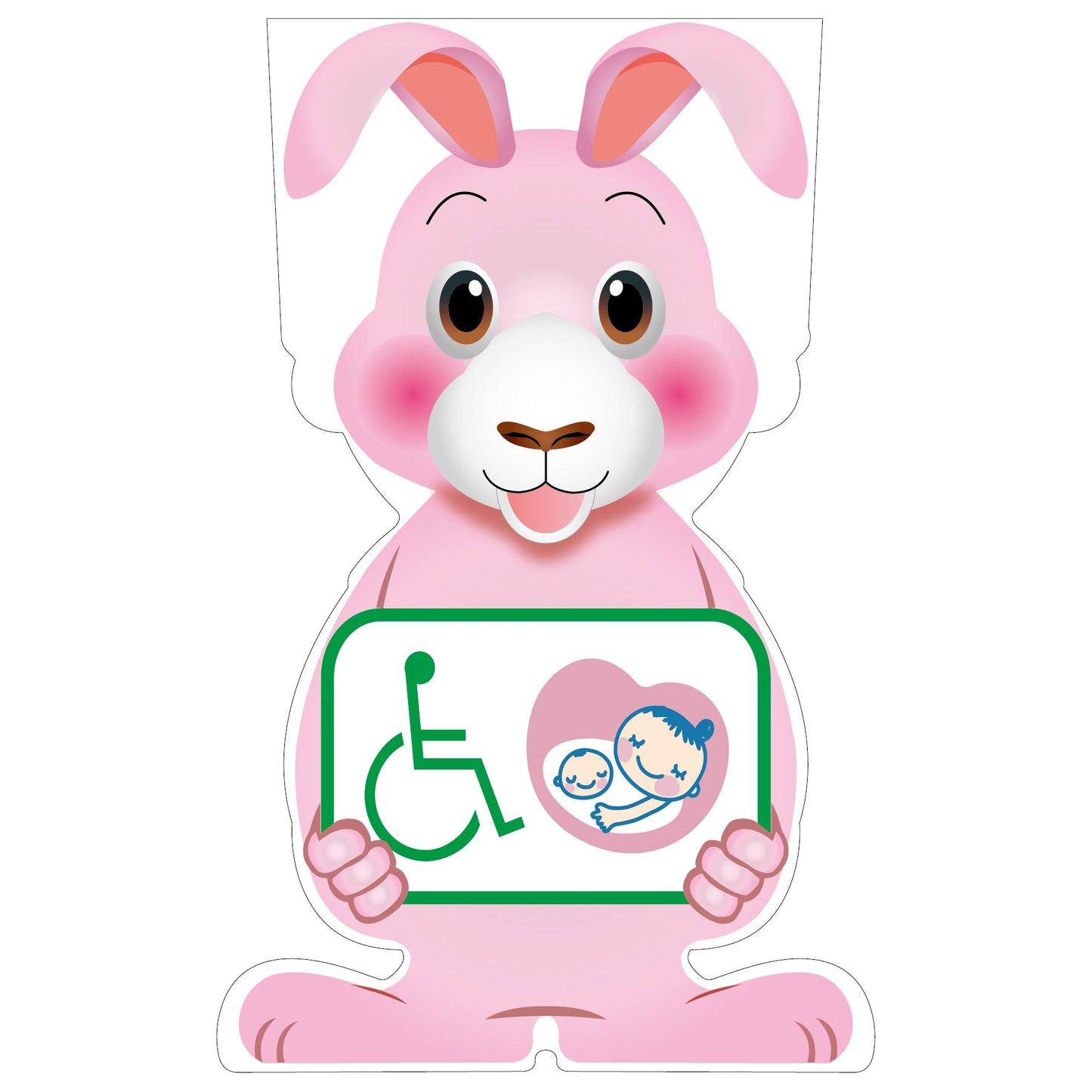 GCコーンサイン ウサギバージョン板のみ 思いやりマーク GCSU-25