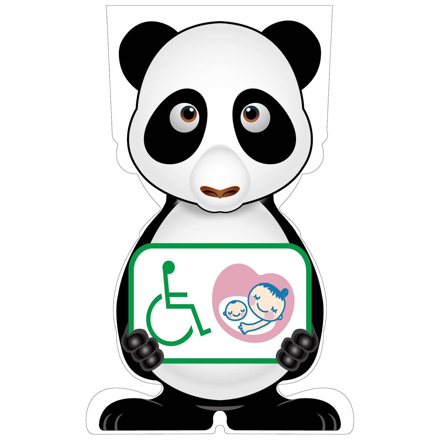 GCコーンサイン パンダバージョン板のみ 思いやりマーク GCSP-25