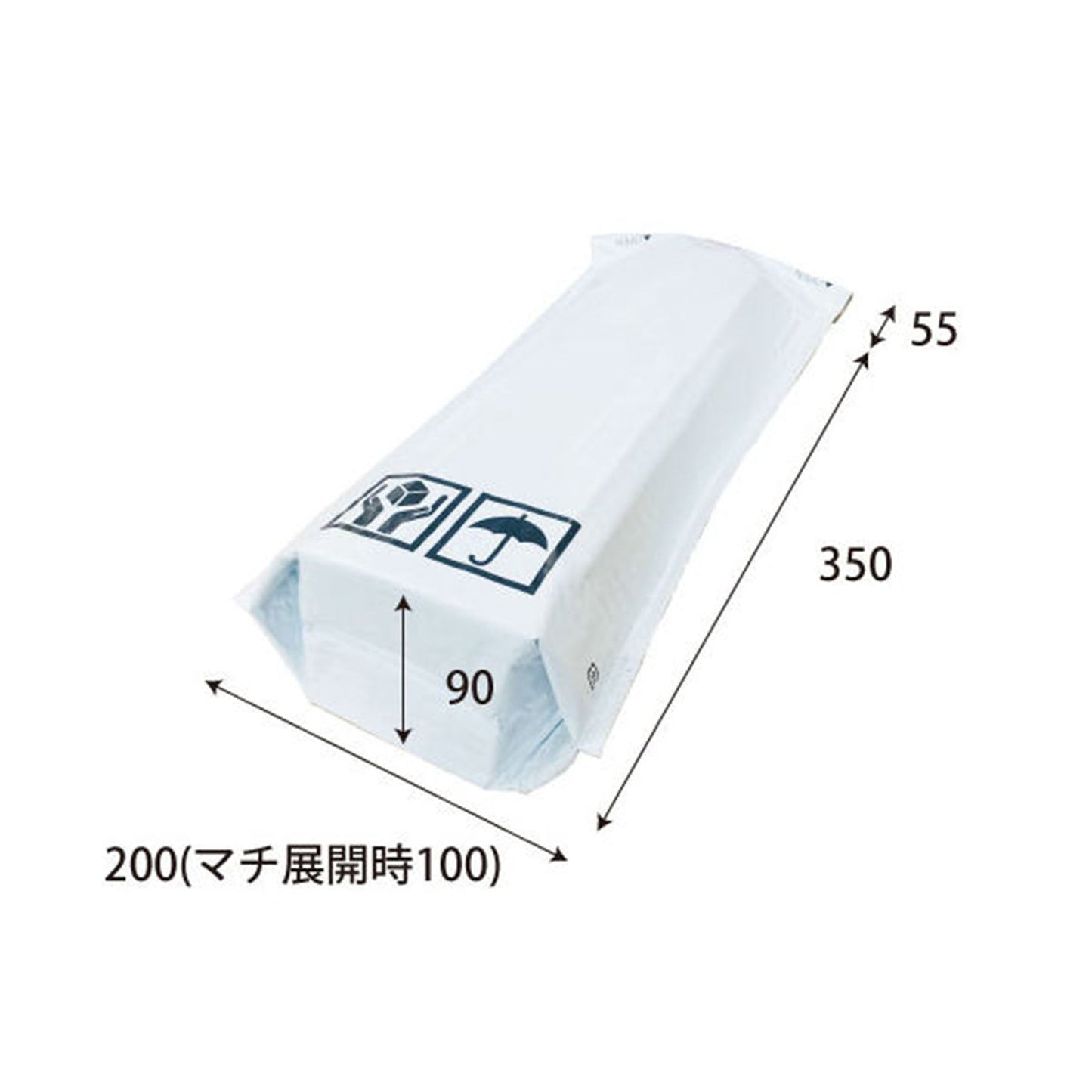 底マチ付ビニールクッションバッグ 縦長S 1096