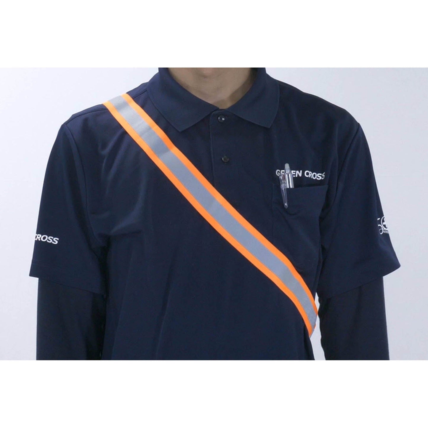バックル付 反射タスキ オレンジ