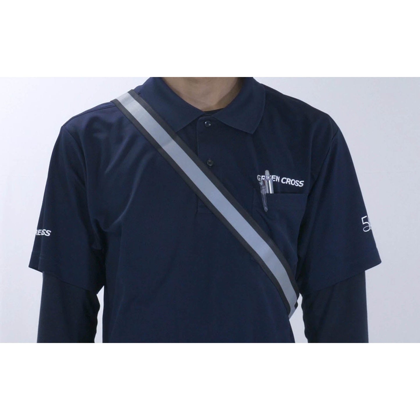 バックル付 反射タスキ ブラック