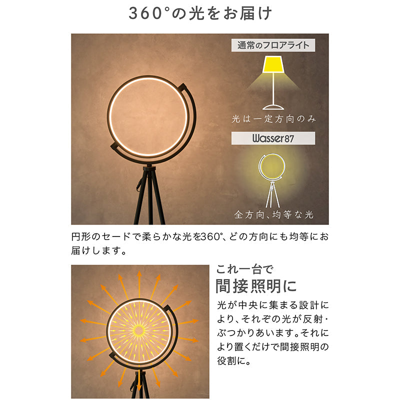 LEDフロアライト 360°回転式 広範囲照明 間接照明 おしゃれ インテリア