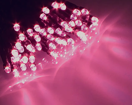 プレミアムスリムLEDストリングライトⅡ ピンク ブラックコード