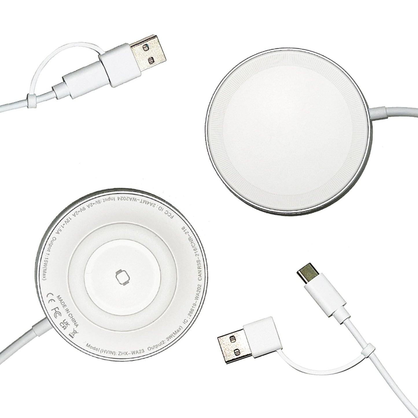 ワイヤレス 充電器 変換コネクタ qi 3in1 ZHX-WA23