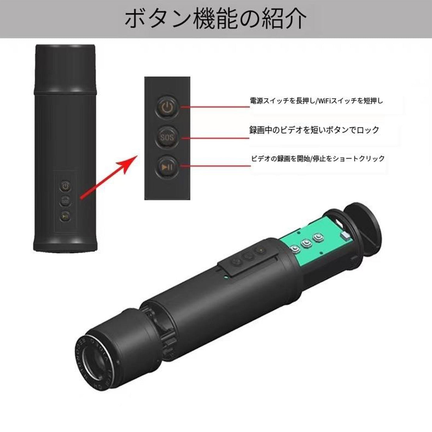 ヘルメット用ドライブレコーダー 前方レンズタイプ