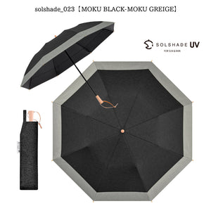 日傘 晴雨兼用 自動開閉 2段 UPF50+完全遮光 耐風 木目調 ブラック