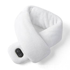 電熱マフラー ネックウォーマー 白 Heating Massage Scarf