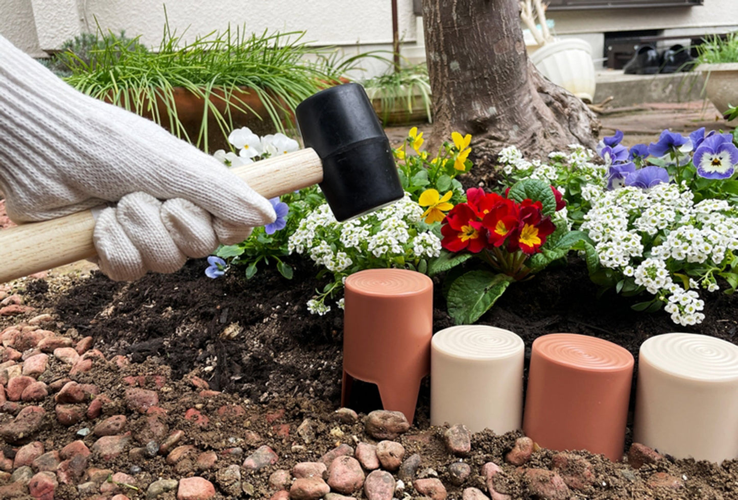 ウッド風ガーデニングブロック(48個)ADP-348