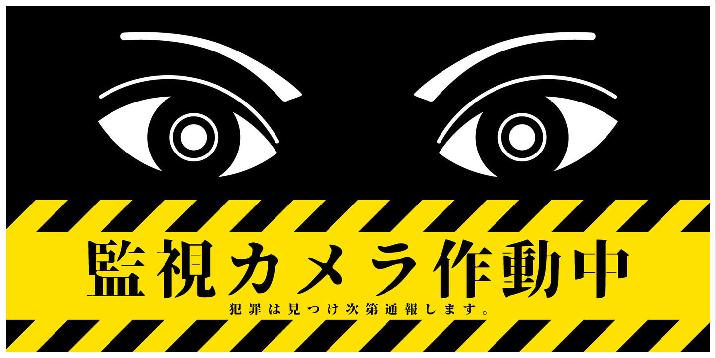 防犯標識 CPS-01_300×600ヨコ 監視カメラ作動中