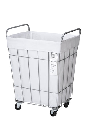 ランドリーバスケット キャスター付き スクエア 45L ホワイト