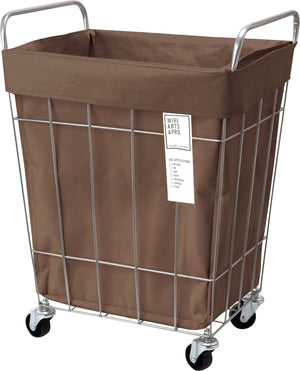 ランドリーバスケット キャスター付き スクエア 45L ブラウン