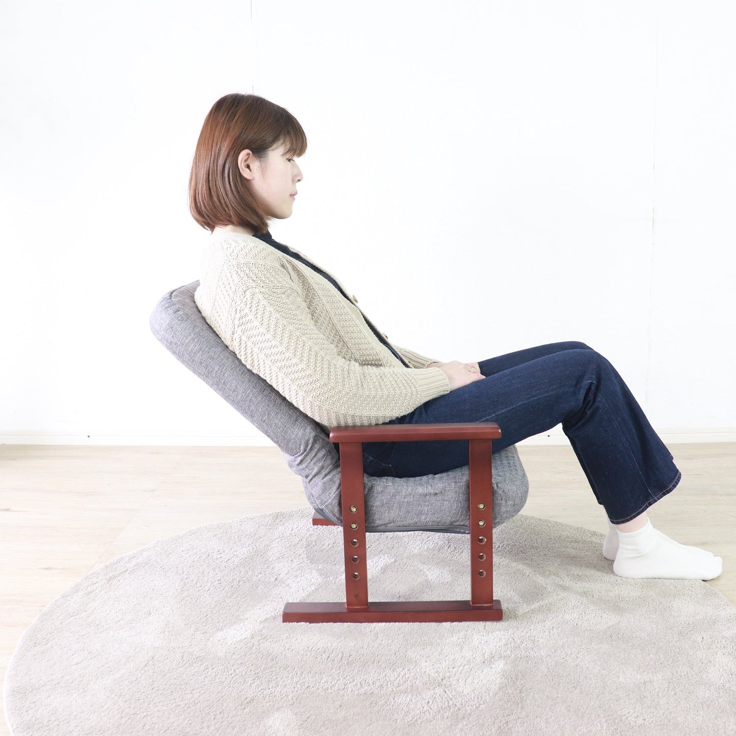 木肘高座椅子メルム グレー