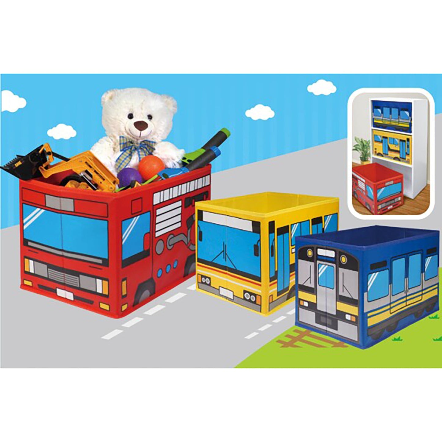 HAC3856 はたらくのりもの!収納ボックス 3種セット