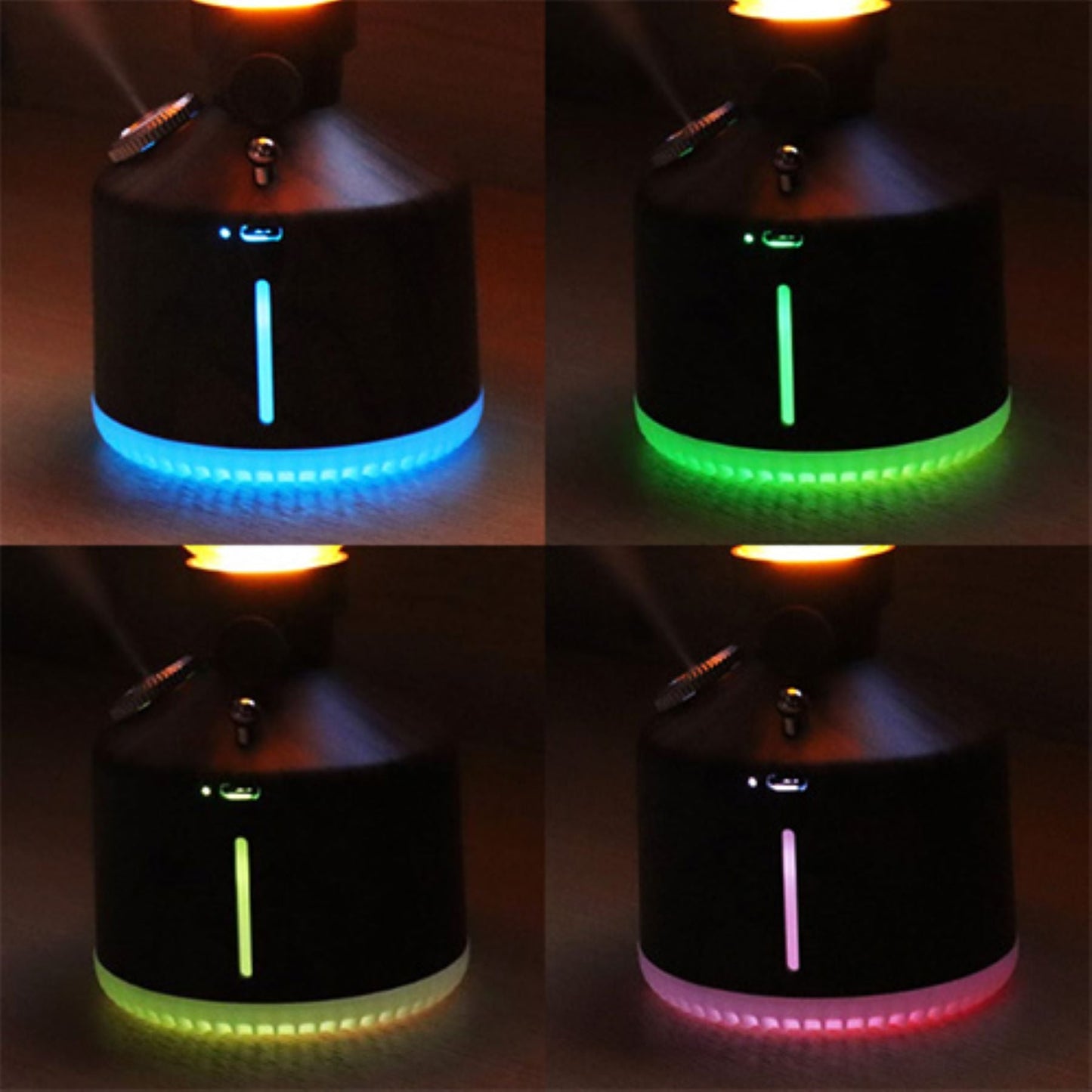 ランタン型アロマディフューザー 加湿器 USB充電 無段階調光 木目調 おしゃれ