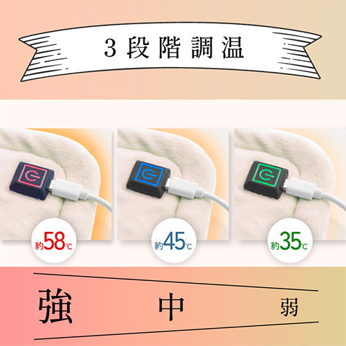 USBホットマット43×31cm 電気毛布 3段調温 省エネ 冷え性対策 GE