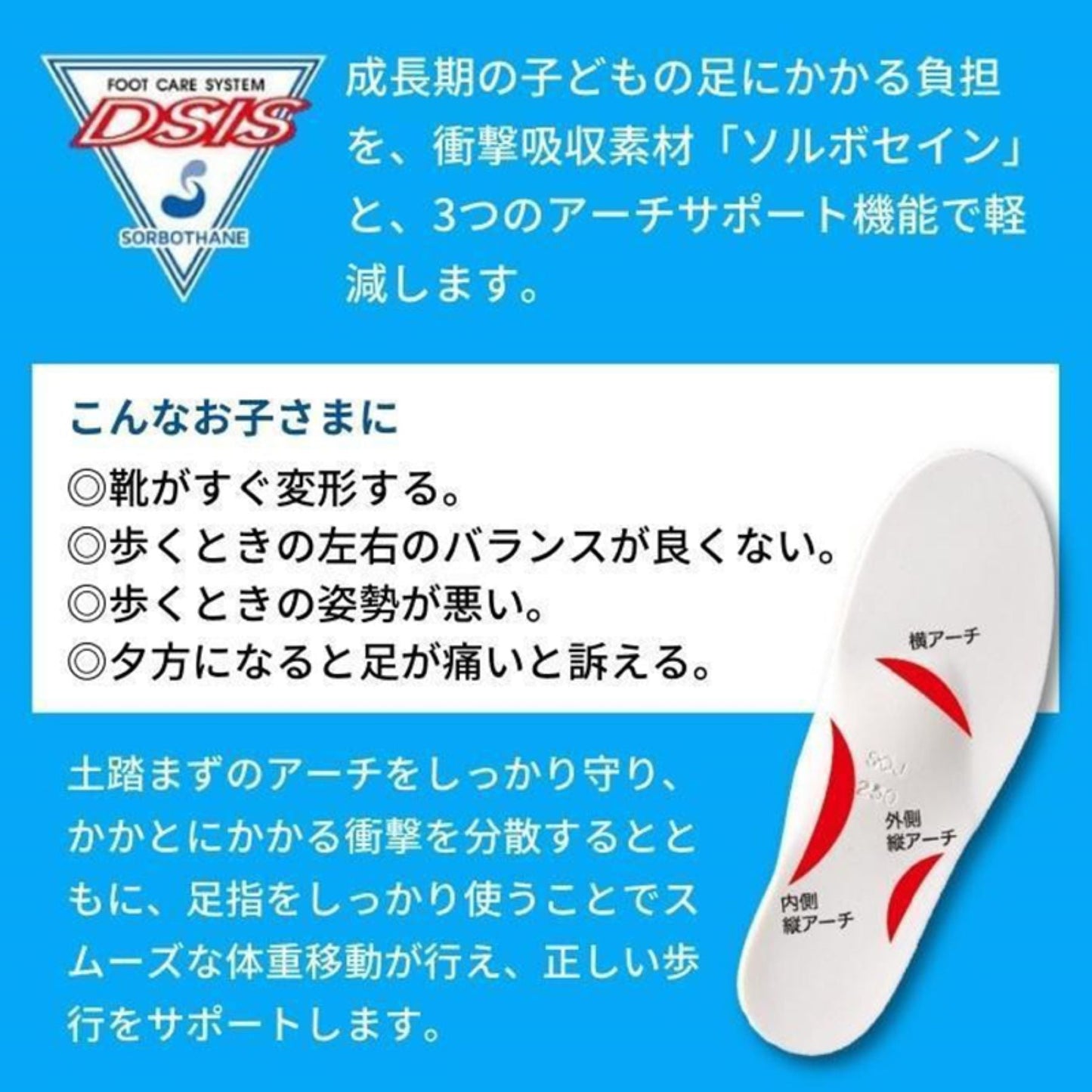 DSISソルボキッズ フルインソールタイプ グレー 17cm