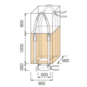 コンテナバッグ 角型 容量1000L 耐荷重1000kgタイプ 排出口あり 10枚セット