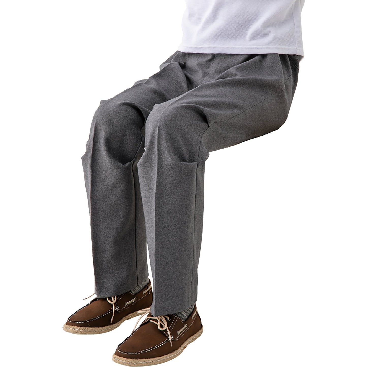 座・ビューティフォーパンツ 裾上がらないパンツ 足首冷え防止 紳士用 GY M