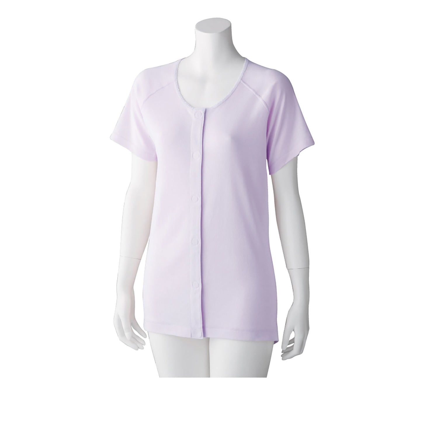 3分袖ワンタッチシャツ(2枚組) 綿100% 抗菌防臭 婦人用 LV S