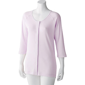 7分袖ワンタッチシャツ(2枚組) 綿100% 抗菌防臭 婦人用 LV 2L