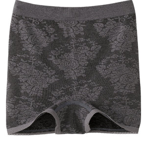 ストレッチ1分丈ショーツ(2枚組) 縫い目なし のび素材はき心地快適 GY L