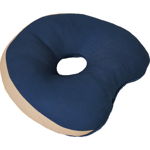 低反発リバーシブル足らくクッション 円座形状 座骨腰をサポート ネイビー