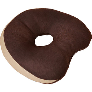 低反発リバーシブル足らくクッション 円座形状 座骨腰をサポート ブラウン