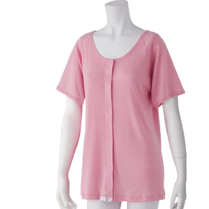 半袖ワンタッチインナー 着心地快適 脱ぎ着しやすい 婦人用 杢PK M