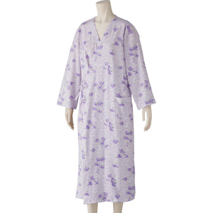 打合せネグリジェ 日本製 綿100% 脱ぎ着簡単 はだけにくい 婦人用 PU L