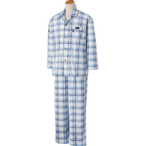 大きめボタンのびのびストレッチパジャマ 脱着簡単 着心地快適 紳士用 BL M