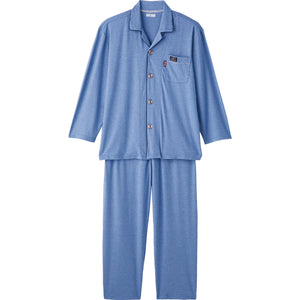 大きめボタンのびのびストレッチパジャマ 脱着簡単 着心地快適 紳士用 SX L