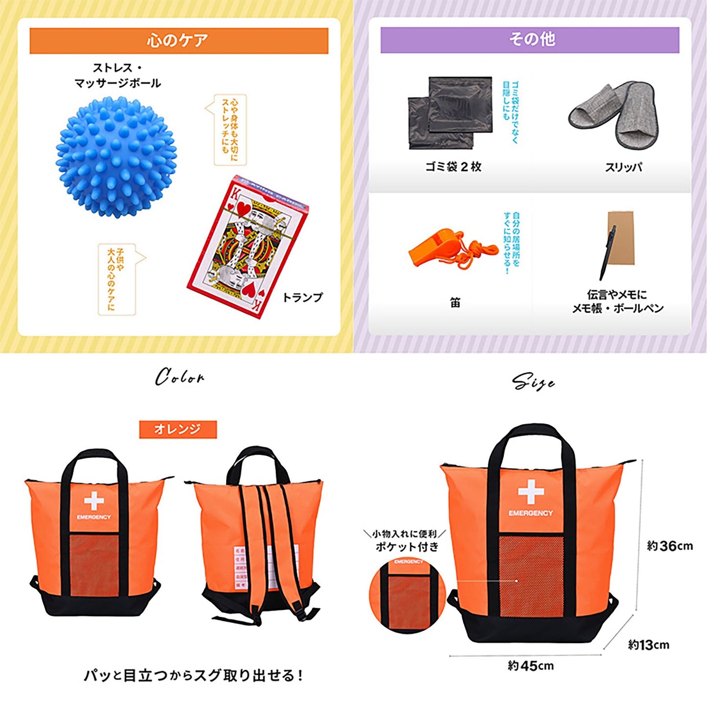 ACTY 防災リュック&トートバッグ 25点セット 避難グッズ 非常用 大容量