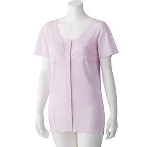 フロントレース3分袖ワンタッチインナー 綿100% 着心地快適 婦人用 LV 2L