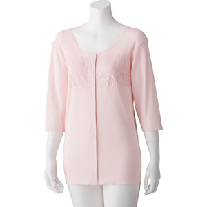 フロントレース7分袖ワンタッチインナー 綿100% 着心地快適 婦人用 PH M